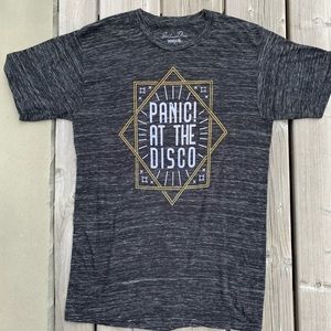 Panic At The Disco Unisex Gray White Gold Logo T-shirt Size Small
